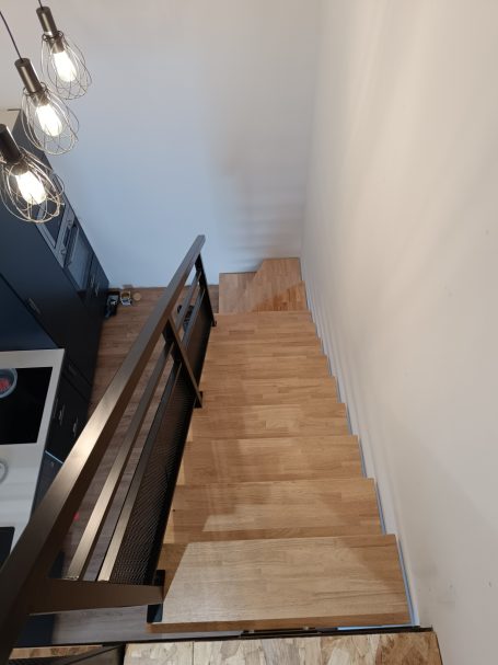 Escalier acier + garde-corps